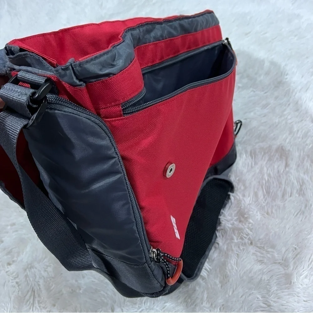Columbia Red & Grey Insulated Diaper Messenger Bag